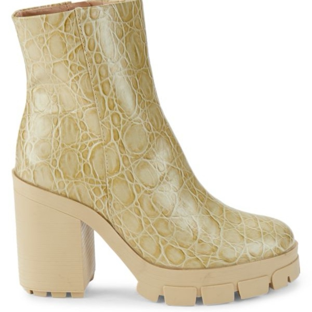 Schutz Gwendoline Croc Embossed Bootie- NWT